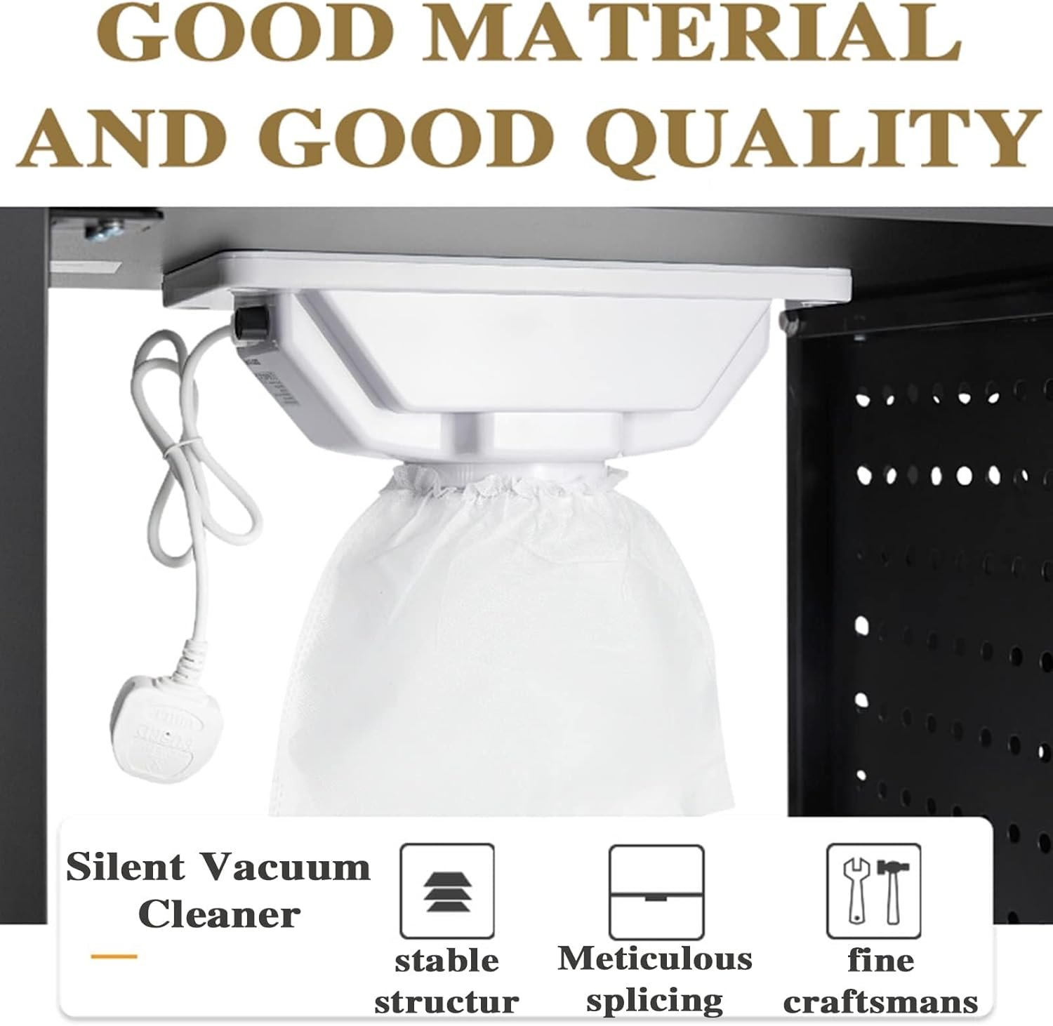 Portable Nail Desk Workstation, with Nail Vacuum Cleaner, LED Lamp and Client Wrist Pad, for Makeup Salon Travel Cosmetic Trolley - Image 3