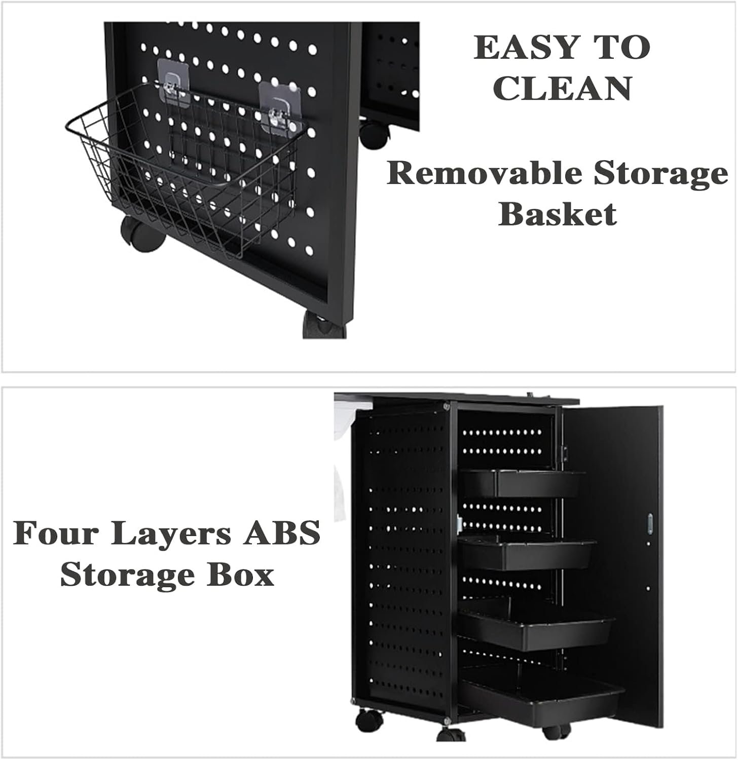 Portable Nail Desk Workstation, with Nail Vacuum Cleaner, LED Lamp and Client Wrist Pad, for Makeup Salon Travel Cosmetic Trolley - Image 4