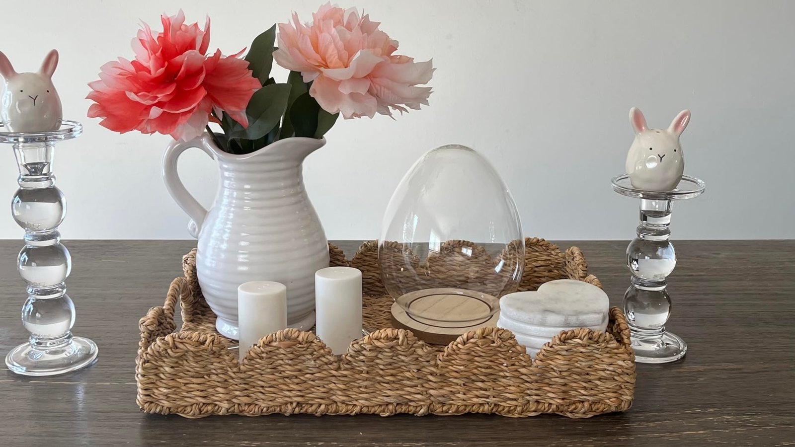 Mud Pie Nested Scallop Woven Trays Set, 21.63"x15.75", BROWN - Image 4